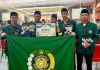 PERINGKAT 4: Perwakilan Khafilah peraih juara dalam MTQMN UB 2023 utusan Universitas Sumatera Utara yang digelar di Universitas Brawijaya, Malang. (Foto: Humas USU)